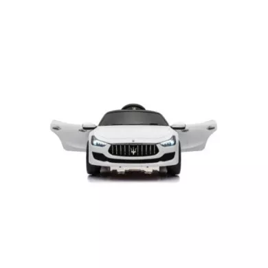 Auto Elettrica Cavalcabile Maserati Ghibli Bianca per Bambini 3+ Anni con Luci, Suoni e Telecomando