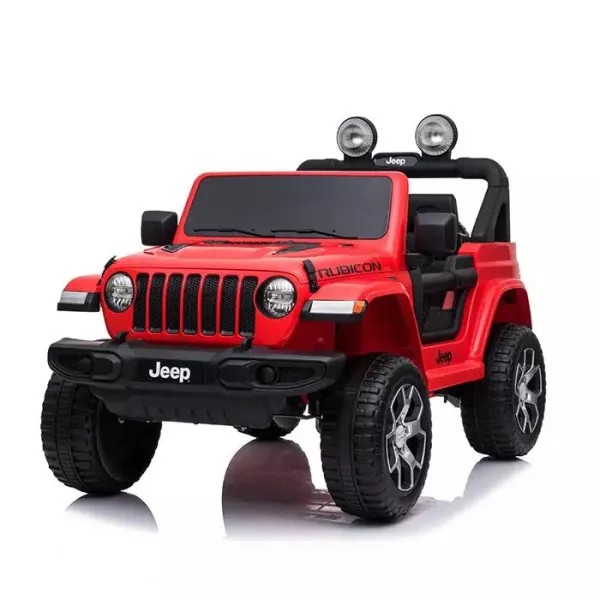 Auto Elettrica Jeep Rubicon Rossa per Bambini 3+ Anni con Radiocomando e Luci LED