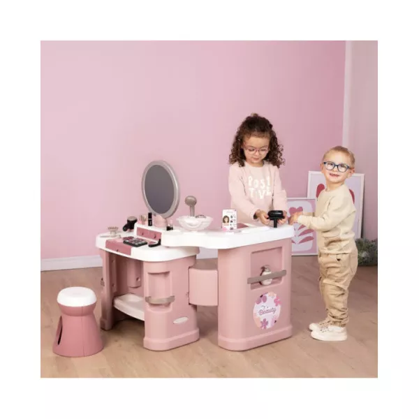 Beauty Center 3 in 1 per Bambini – Parrucchiere, Manicure e Trucco con 26 Accessori Smoby 3+ Anni