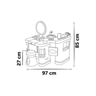 Beauty Center 3 in 1 per Bambini – Parrucchiere, Manicure e Trucco con 26 Accessori Smoby 3+ Anni