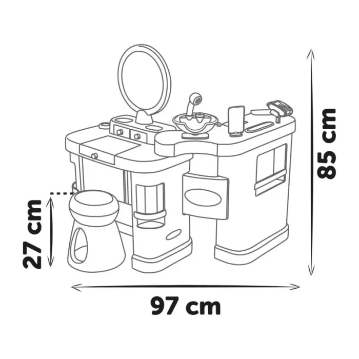 Beauty Center 3 in 1 per Bambini – Parrucchiere, Manicure e Trucco con 26 Accessori Smoby 3+ Anni