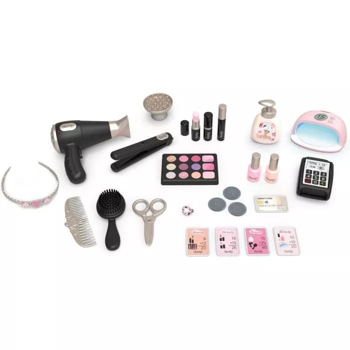 Beauty Center 3 in 1 per Bambini – Parrucchiere, Manicure e Trucco con 26 Accessori Smoby 3+ Anni