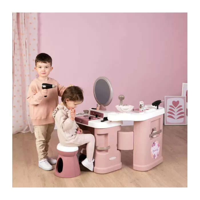 Beauty Center 3 in 1 per Bambini – Parrucchiere, Manicure e Trucco con 26 Accessori Smoby 3+ Anni