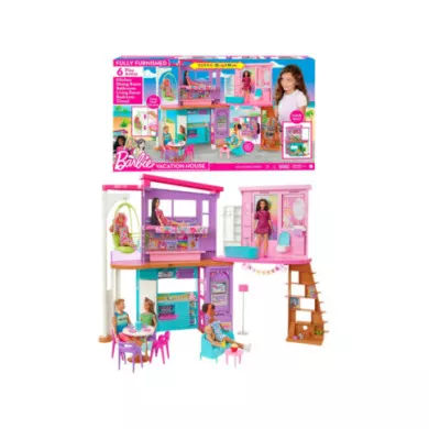 Casa delle Bambole Barbie Casa di Malibu Playset 2 Piani con Ascensore e Altalena, Bambini 3+ Anni Mattel