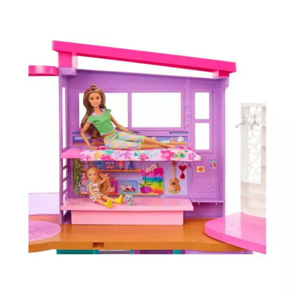 Casa delle Bambole Barbie Casa di Malibu Playset 2 Piani con Ascensore e Altalena, Bambini 3+ Anni Mattel