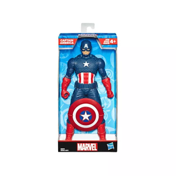 Action Figure Marvel Avengers Captain America 24 cm – Personaggio Snodabile con Scudo, Bambini 4+ Anni