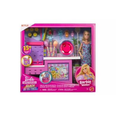 Barbie Malibu Chiosco Zucchero Filato – Set Bambola con 20 Accessori, Gioco di Ruolo Bambini 3+ Anni JFV67
