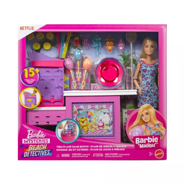 Barbie Malibu Chiosco Zucchero Filato – Set Bambola con 20 Accessori, Gioco di Ruolo Bambini 3+ Anni JFV67