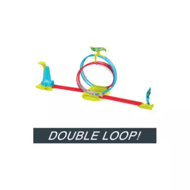 Pista Hot Wheels Neon Speeders Laser Stunt Slamway – Circuito Acrobatico con Loop, Gioco di Azione Bambini 4+ Anni