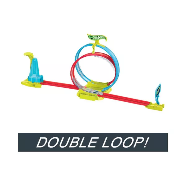 Pista Hot Wheels Neon Speeders Laser Stunt Slamway – Circuito Acrobatico con Loop, Gioco di Azione Bambini 4+ Anni