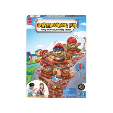 Gioco da Tavolo Castori Costruttori Mattel Games – Party Game di Equilibrio per Famiglia, Bambini 6+ Anni