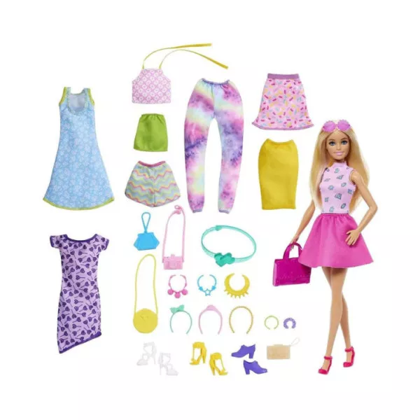 Barbie Grande Fashion Set Mattel – Bambola con Vestiti e Accessori Moda, Gioco di Ruolo Bambini 3+ Anni