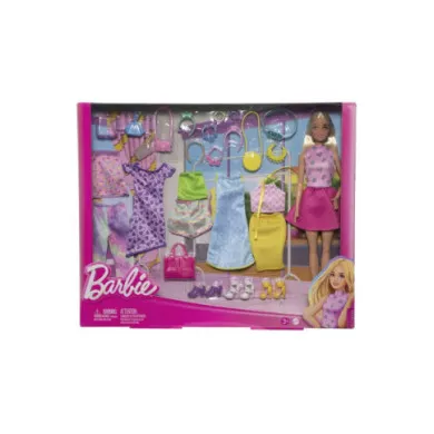 Barbie Grande Fashion Set Mattel – Bambola con Vestiti e Accessori Moda, Gioco di Ruolo Bambini 3+ Anni