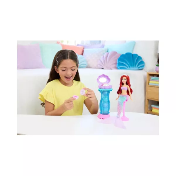 Disney Princess Ariel Specchiera Magica – Bambola Sirena con Coda Rimovibile e Accessori Sorpresa, Bambini 3+ Anni