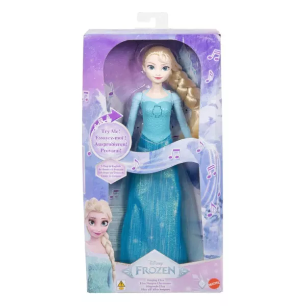 Bambola Disney Frozen Elsa Cantante – Bambola Musicale Multilingua con Abito Azzurro,  3+ Anni Mattel JDL58