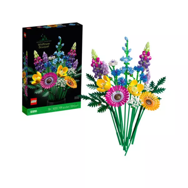 LEGO Botanicals 10313 Bouquet Fiori Selvatici Finti con Papaveri e Lavanda Artificiali, Regalo Adulti da Collezione Botanica