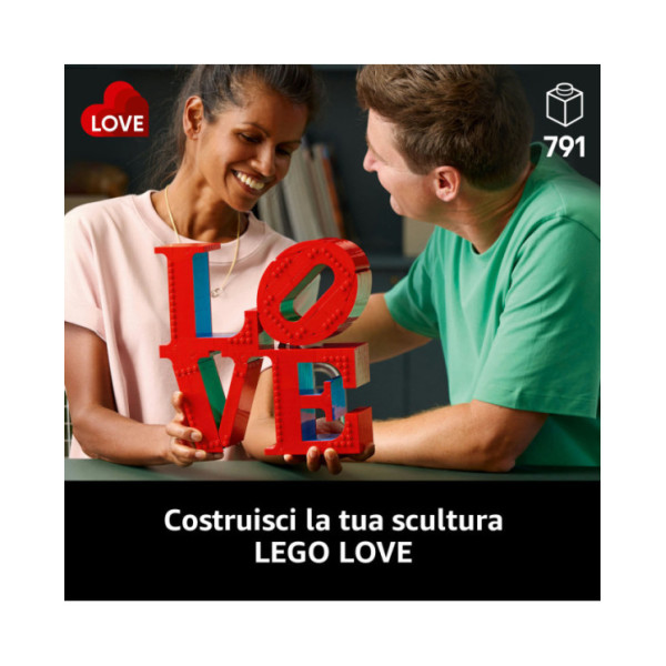 LEGO Art 31214 LOVE, Modellino da Costruire Scultura Pop di Robert Indiana, Hobby Creativo per Adulti, Regalo Donna o Uomo
