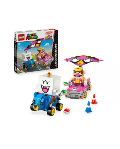 LEGO Super Mario 72038 Mario Kart – Wario e Re Boo, Giocattolo Interattivo con 2 Macchine e 2 Figure, Regalo per Bambini 8+