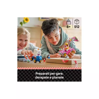 LEGO Super Mario 72038 Mario Kart – Wario e Re Boo, Giocattolo Interattivo con 2 Macchine e 2 Figure, Regalo per Bambini 8+