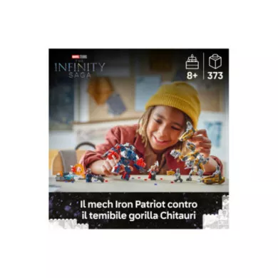 LEGO ǀ Marvel 76322 Avengers: Endgame Thor Contro Chitauri, Giocattolo con Mech, Figura di Gorilla e 7 Minifigure, Regalo 8+