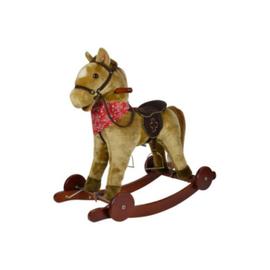 Cavallo a Dondolo Cavalcabile con Ruote e Suoni Berlin per Bambini 3+ Anni Gioco Educativo Interattivo