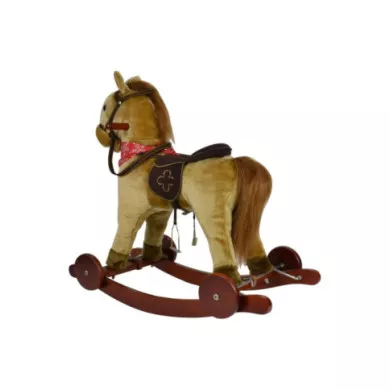 Cavallo a Dondolo Cavalcabile con Ruote e Suoni Berlin per Bambini 3+ Anni Gioco Educativo Interattivo