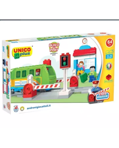 Gioco Costruzioni Ferrovia per Bambini 1-5 Anni Androni Unico Plus Grande Ferrovia 64 Pezzi