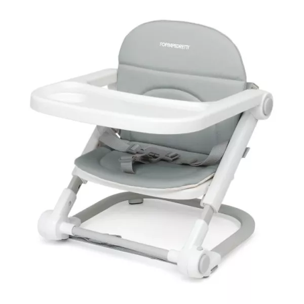 Seggiolino Alzabimbo Foppapedretti Lift Grigio per Bambini 6 Mesi–3 Anni fino a 15 kg, Rialzo Sedia Pieghevole