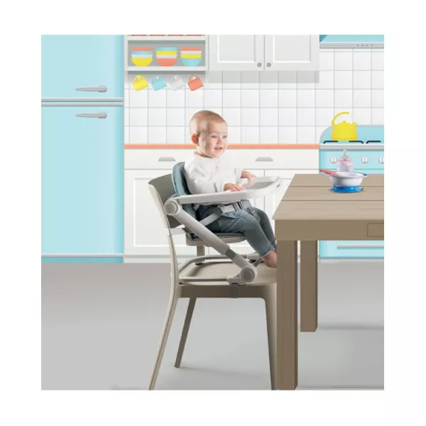 Seggiolino Alzabimbo Foppapedretti Lift Grigio per Bambini 6 Mesi–3 Anni fino a 15 kg, Rialzo Sedia Pieghevole