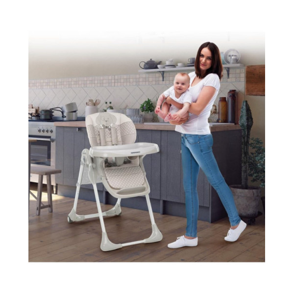 Seggiolone Foppapedretti Meeting Augh per Bambini 6 Mesi–3 Anni fino a 15 kg, Seduta Regolabile con Vassoio