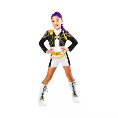 Costume K-Pop Demon Hunters Rumi Bambina 9-10 Anni – Outfit Ufficiale Rubies con Top e Shorts, Travestimento Carnevale