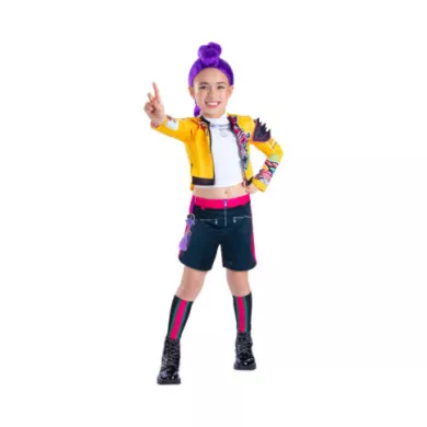 Costume K-Pop Demon Hunters Rumi Bambina 7-8 Anni – Outfit Ufficiale Rubies con Top, Shorts e Scaldamuscoli