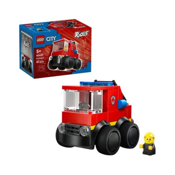 LEGO City 60482 Veicoli – Autopompa, Camion Giocattolo con Minifigure Junior di Pompiere, Piccolo Regalo per Bambini da 5+