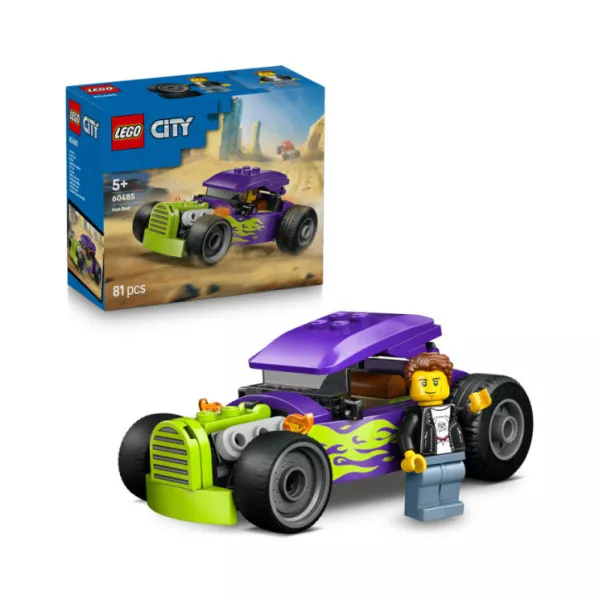 LEGO City 60485 Bolide, Macchina Giocattolo con Minifigure, Set per lo Sviluppo della Motricità Fine, Regalo per Bambini 5+