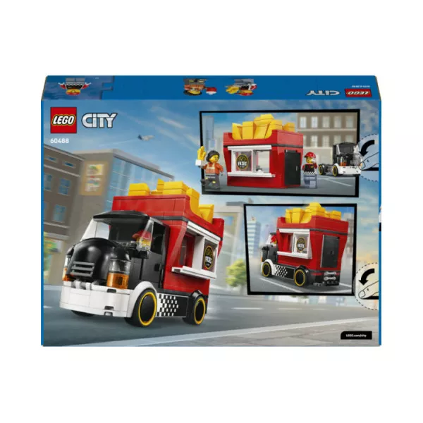 LEGO City 60488 Food Truck delle Patatine, Camion Giocattolo con Negozio Rimovibile, 2 Minifigure, Cibo, Accessori, Regalo 5+