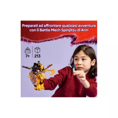 LEGO NINJAGO 71839 Battle Mech Spinjitzu di Arin con Action Figure Snodabile, Drago Giocattolo e 2 Minifigure, Idea Regalo 7+