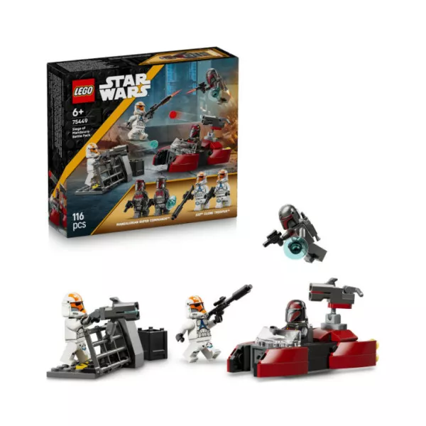 LEGO Star Wars 75449 Battle Pack Assedio di Mandalore, Gioco d'Azione, 2 Minifigure, 2 Clone Trooper, Speeder Bike, Regalo 6+