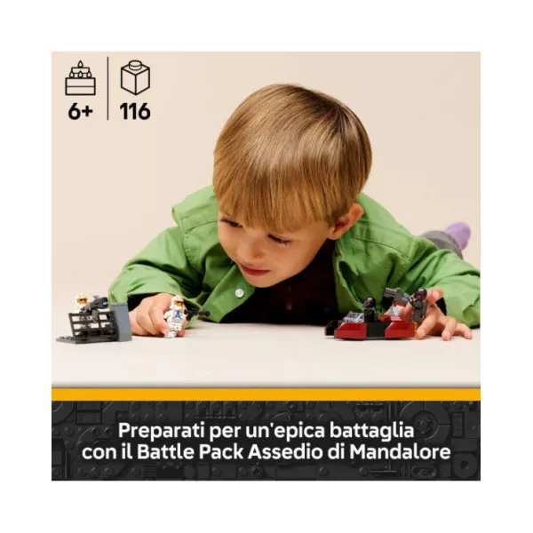 LEGO Star Wars 75449 Battle Pack Assedio di Mandalore, Gioco d'Azione, 2 Minifigure, 2 Clone Trooper, Speeder Bike, Regalo 6+