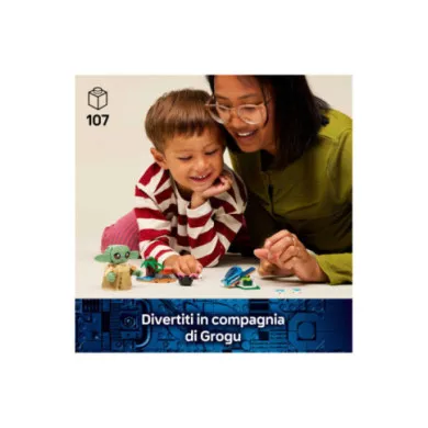 LEGO 75443 Star Wars La Casa di Grogu, Giocattolo con Personaggio Grogu, Rana Sorgan, Catapulta e Biscotti Blu, Regalo da 4+