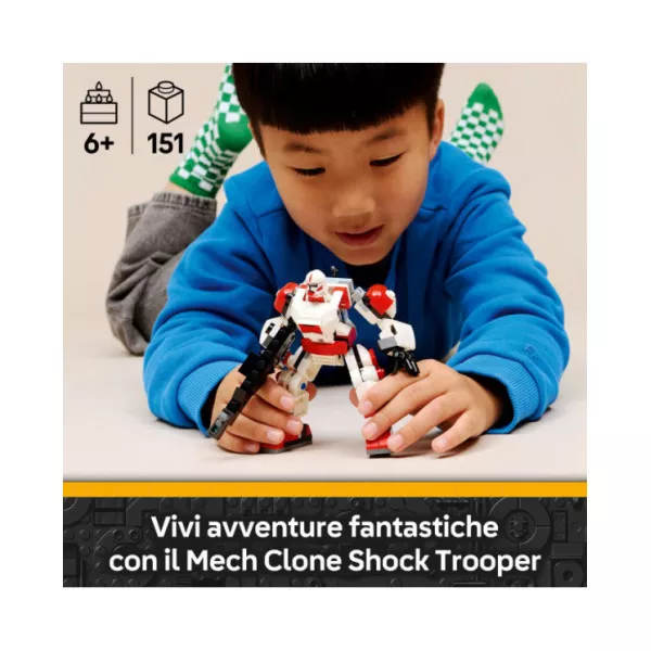 LEGO Star Wars 75448 Mech Clone Shock Trooper, Robot Giocattolo Snodabile, Action Figure con Blaster e Minifigure, Regalo 6+
