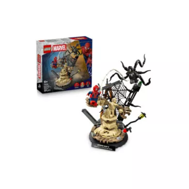 LEGO | Marvel 76334 Battaglia Epica: Spider-Man vs. Sandman, Giocattolo dei Supereroi con 3 Minifigure e Cantiere, Regalo 9+