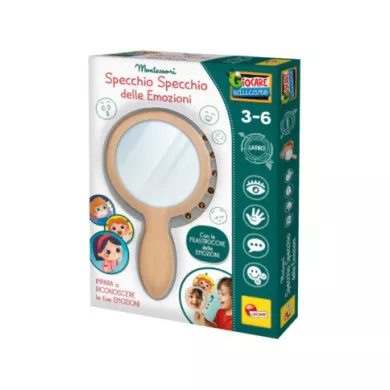 Lisciani Montessori Legno Specchio Emozioni Bambini - Gioco Educativo Consapevolezza Sviluppo Emotivo