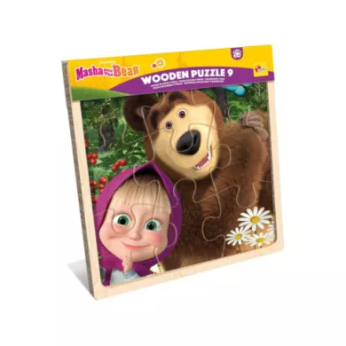 Puzzle Legno Masha 9 Pezzi - Gioco Educativo Bambini Liscianigiochi