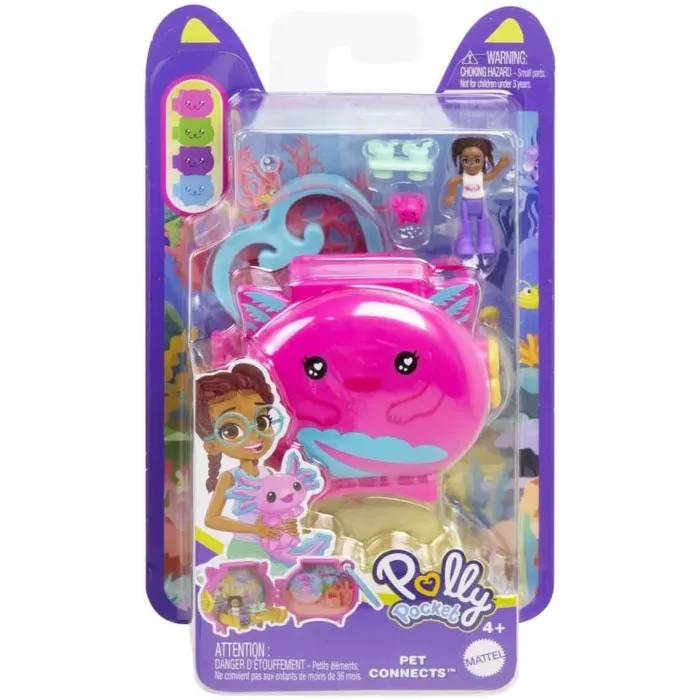 Polly Pocket Mini Mondo Pet Ajolote - Gioco Compatto Collezione Bambine 4+