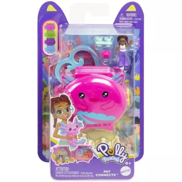 Polly Pocket Mini Mondo Pet Ajolote - Gioco Compatto Collezione Bambine 4+