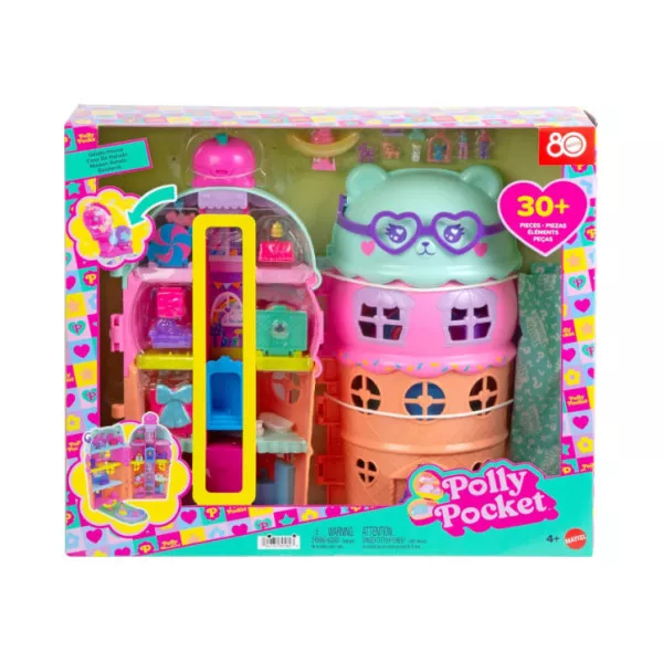Polly Pocket Gelato Casa - Playset compatto con 2 bambole e 25 accessori