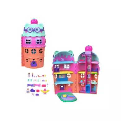 Polly Pocket Gelato Casa - Playset compatto con 2 bambole e 25 accessori