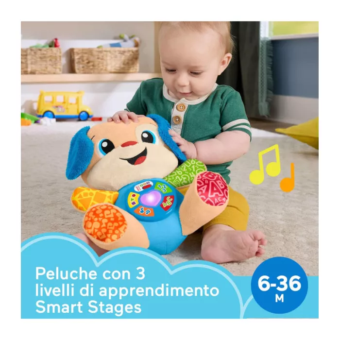 Ridi e Impara Cagnolino Smart Stages Fisher-Price Multilingue 6+ Mesi