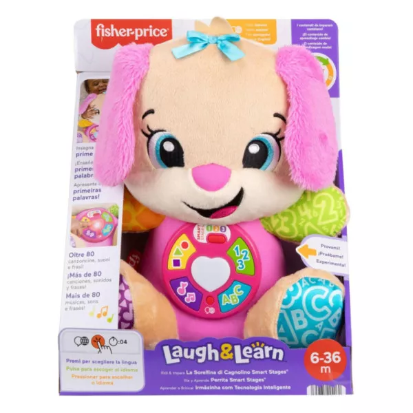 Fisher-Price Sis Smart Stages Peluche Musicale Educativo Multilingue 6+ Mesi