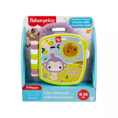 Libro musicale Scimmietta Viola Fisher-Price con luci e suoni educativi